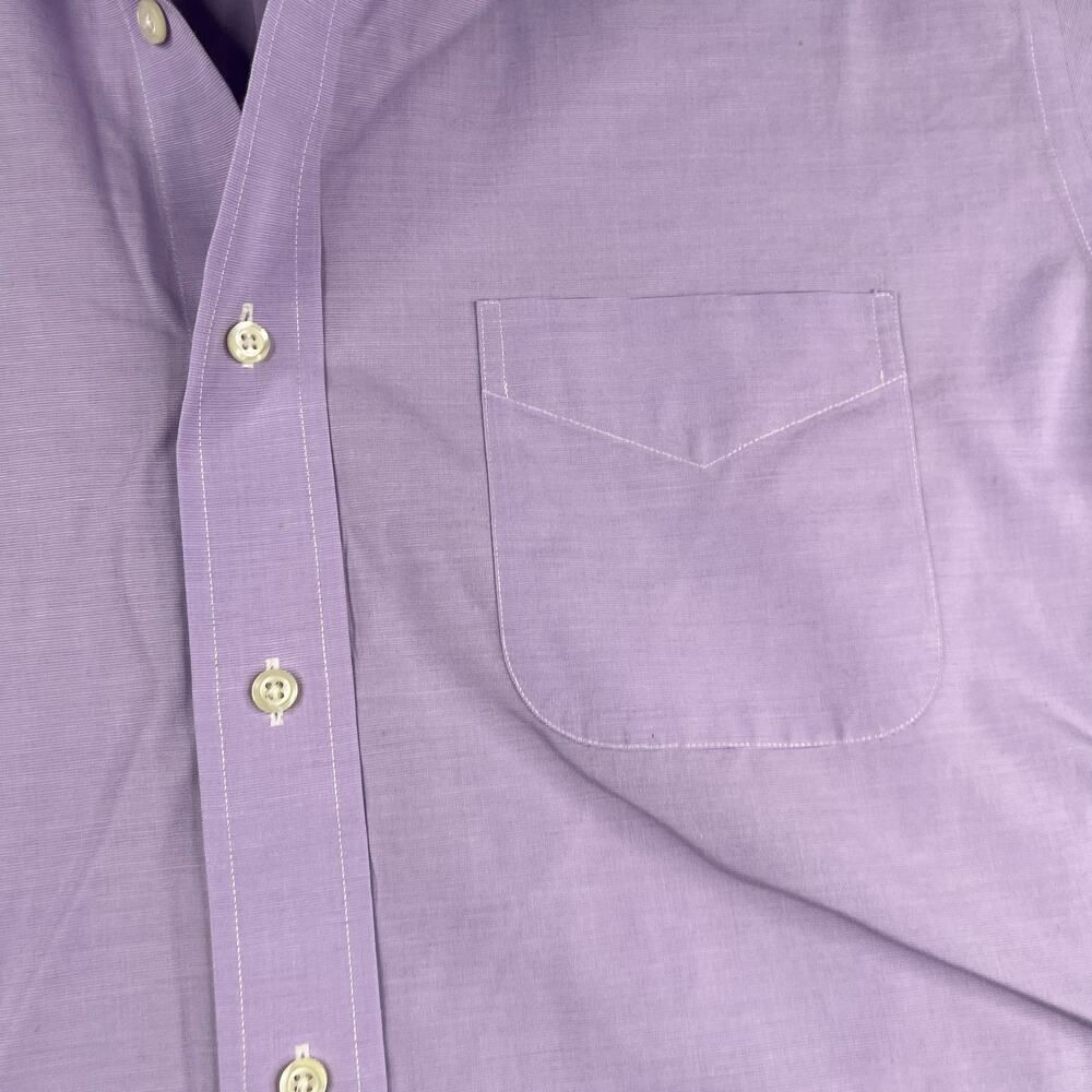 Brooks Brothers Regent Non Iron Shirt Purple Button Up Long Sleeve Mens 16.5 - Picture 7 of 14